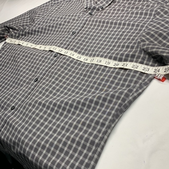 Eddie Bauer Wrinkle Resistant Long Sleeve Button Shirt Grey/White Plaid Large - Picture 9 of 11